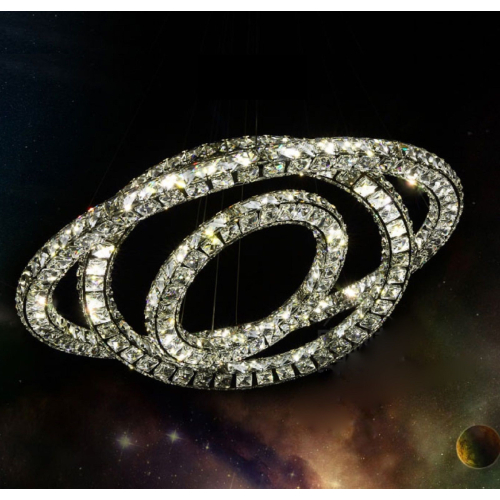 Żyrandol kryształowy RING 80x60x40cm 3 boki w kryształach K029